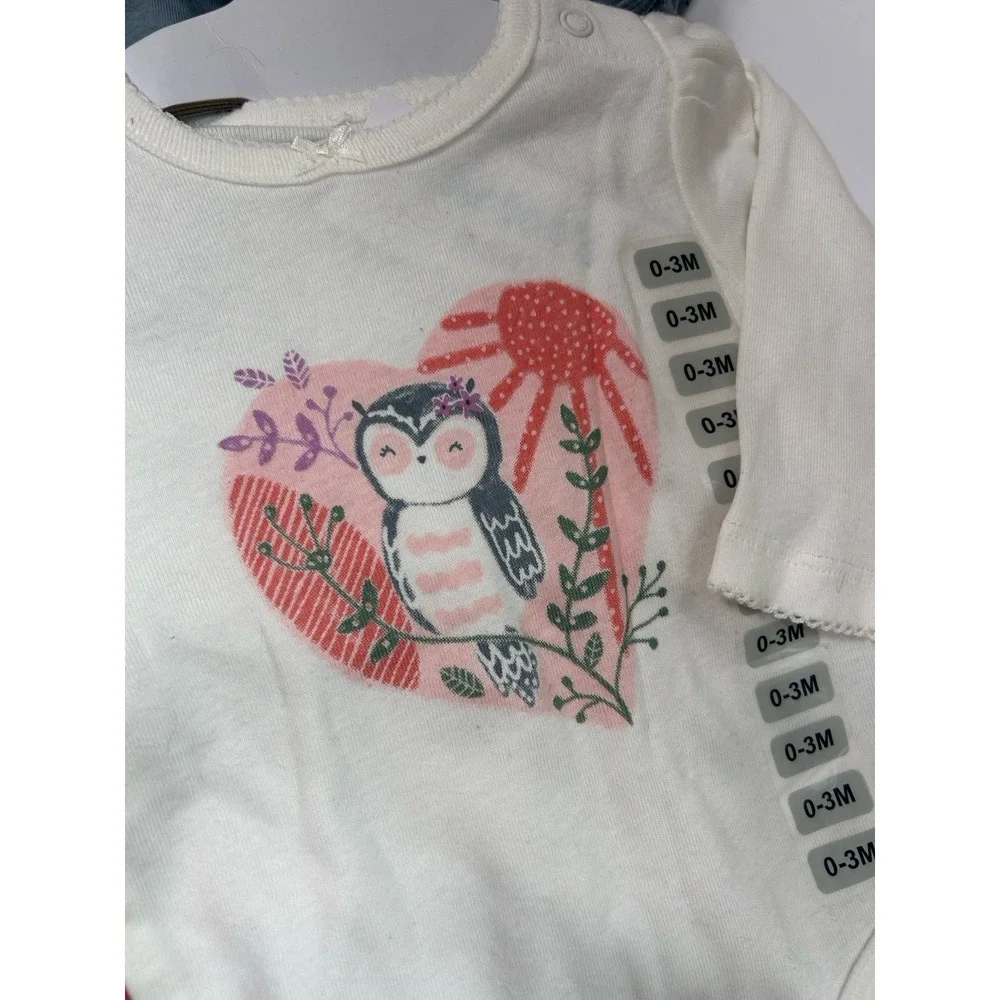 Carter's Baby Girl 4 Piece Bodysuits & Matching  Pants | Size 3 Month NEW Owl